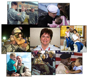 Collage of military families